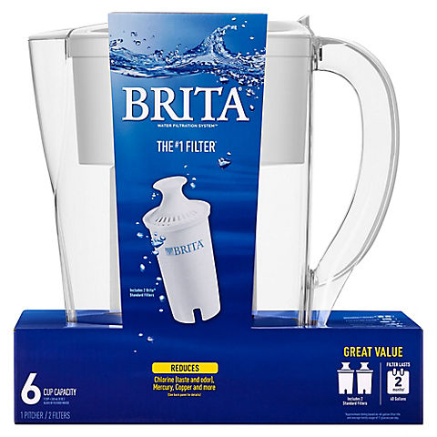 Brita Space Saver 6-Cup Pitcher with 2 Filters