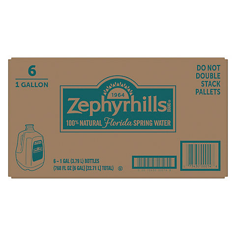 Zephyrhills 100% Natural Spring Water, 6 pk./1 gal.