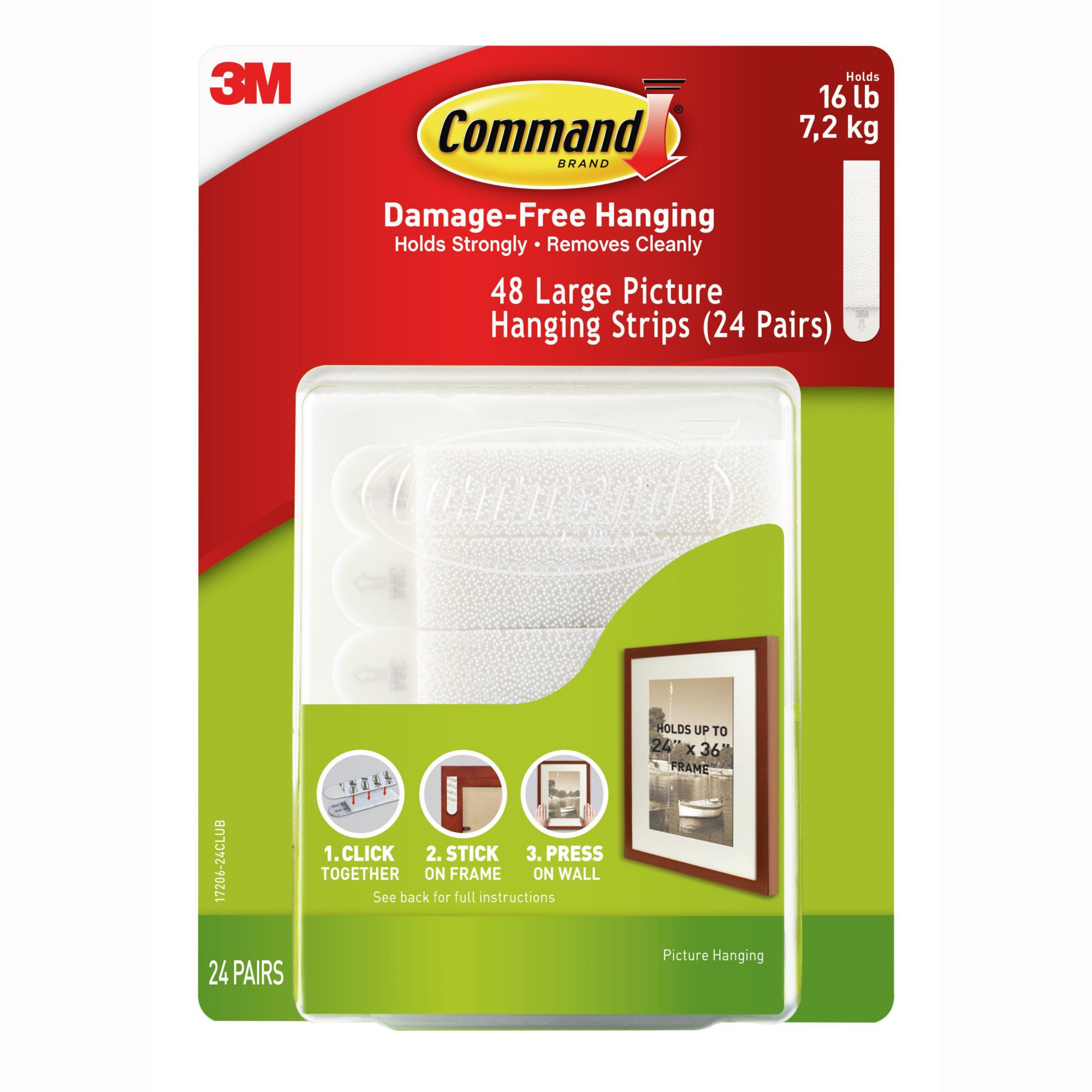 COMMAND 3M Damage Free Picture Hanging Strips Holds, LOT OF 10