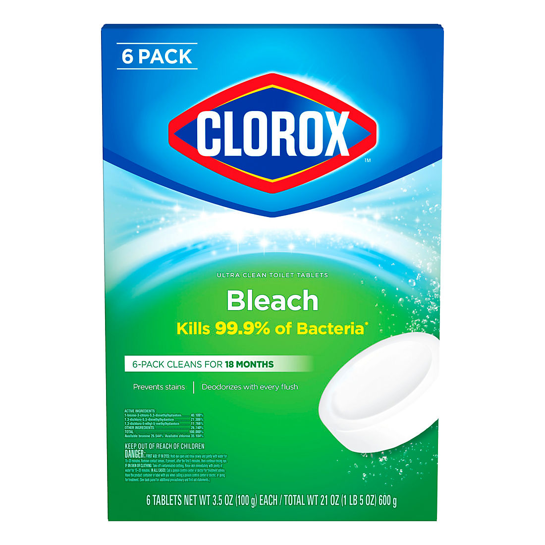 Automatic Clorox Toilet Bowl Cleaner Tablets with Bleach 2 Counts Tablet 