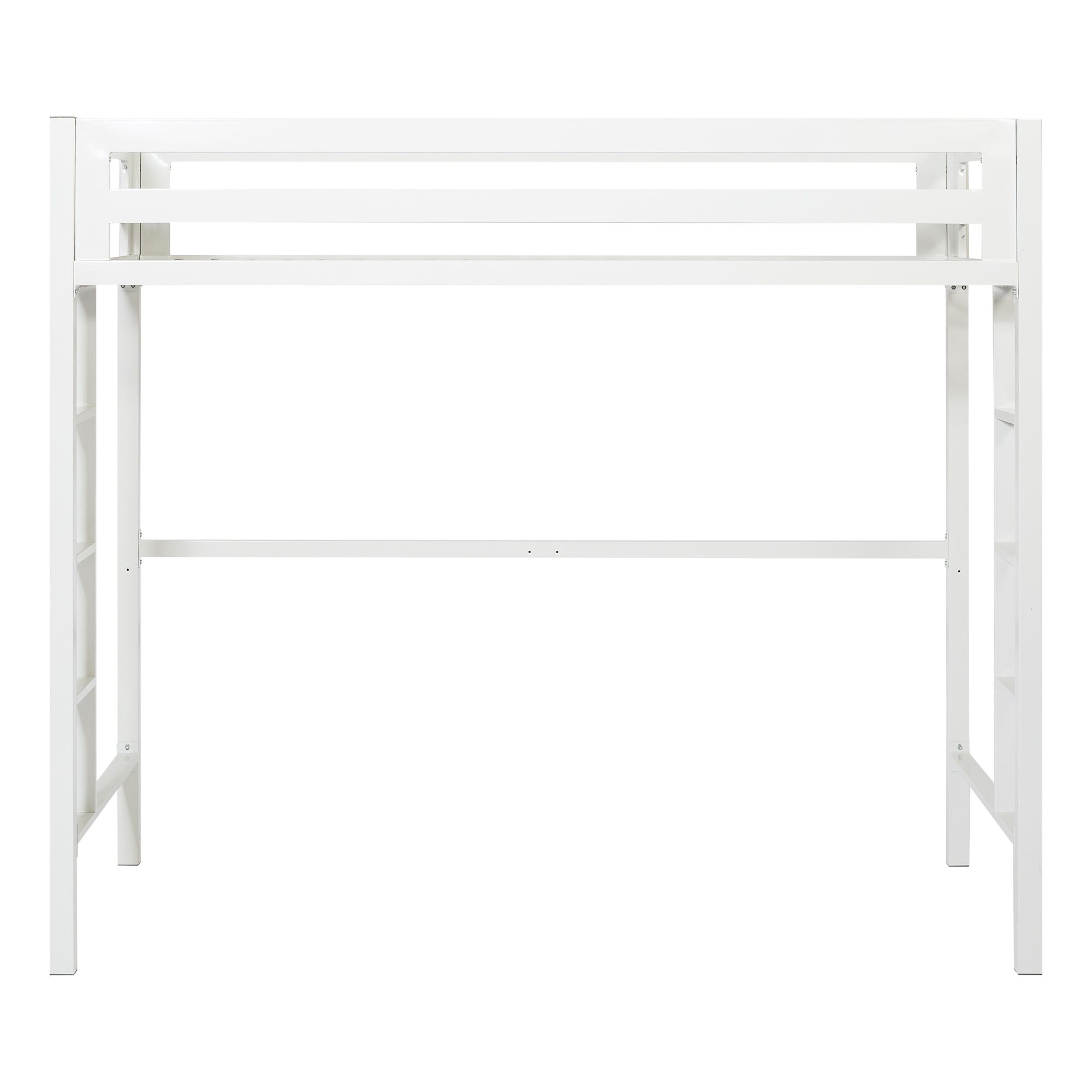 W. Trends Bentley Twin-Size Metal Loft Bed - White