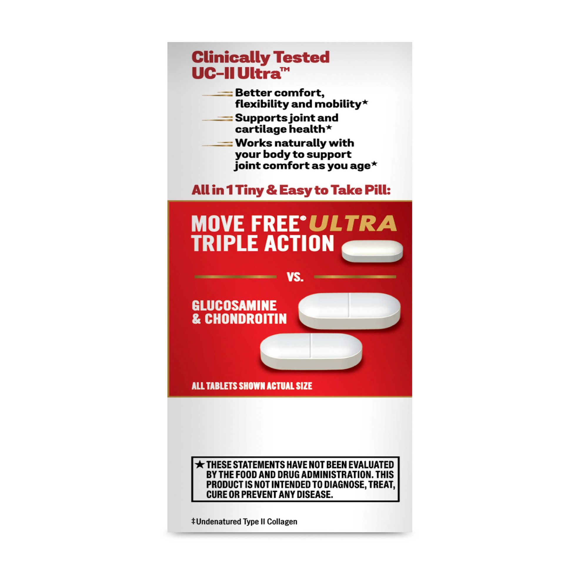 Schiff Move Free Ultra Triple Action with Type II Collagen, 75 Tablets