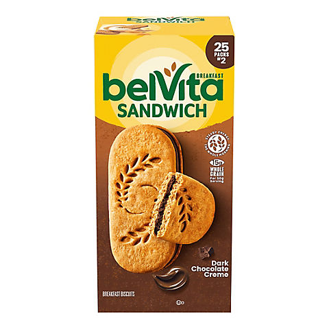 belVita Dark Chocolate Creme Breakfast Biscuits, 25 pk.