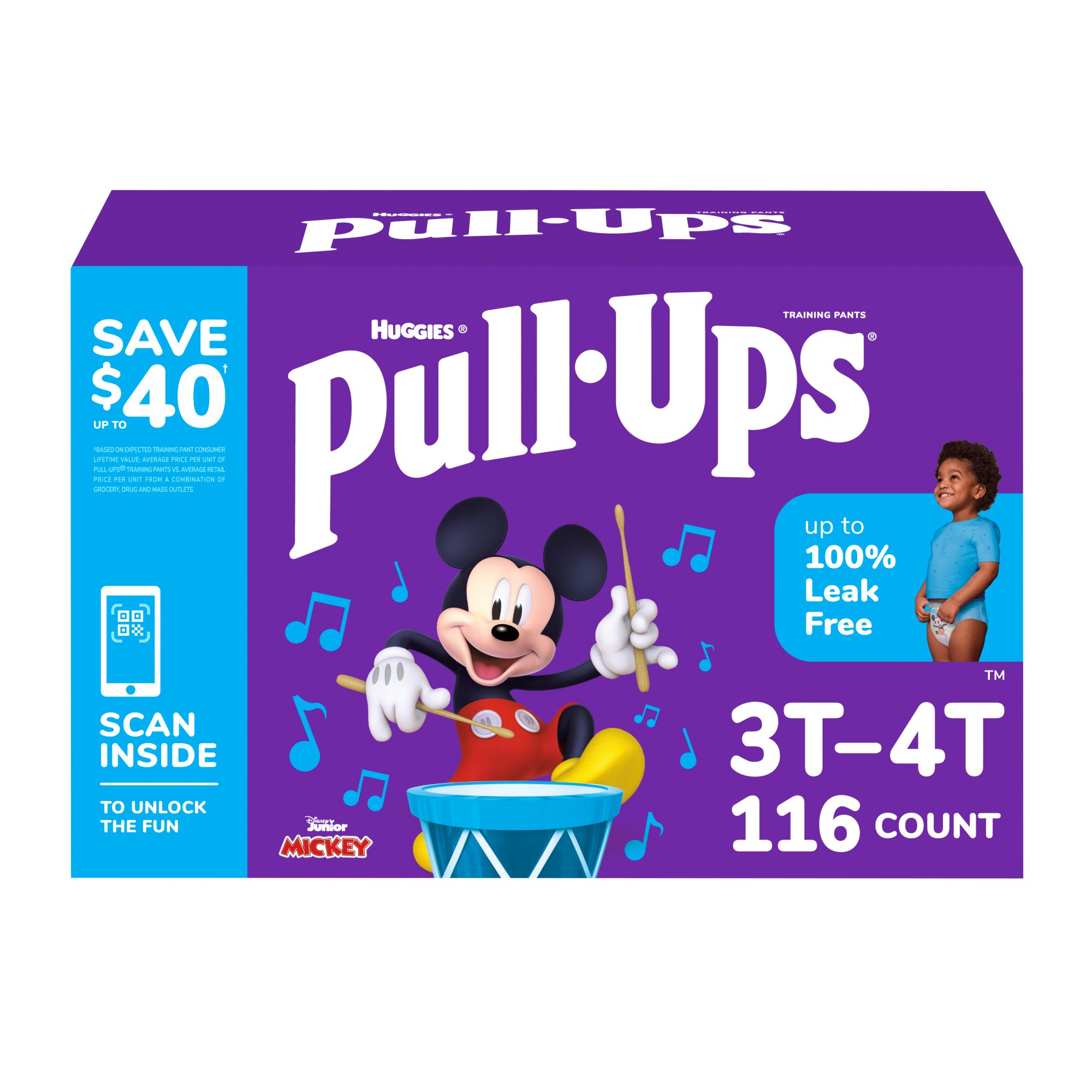  Huggies Pull-Ups Plus, Girls 3T-4T, 116 ct : Baby