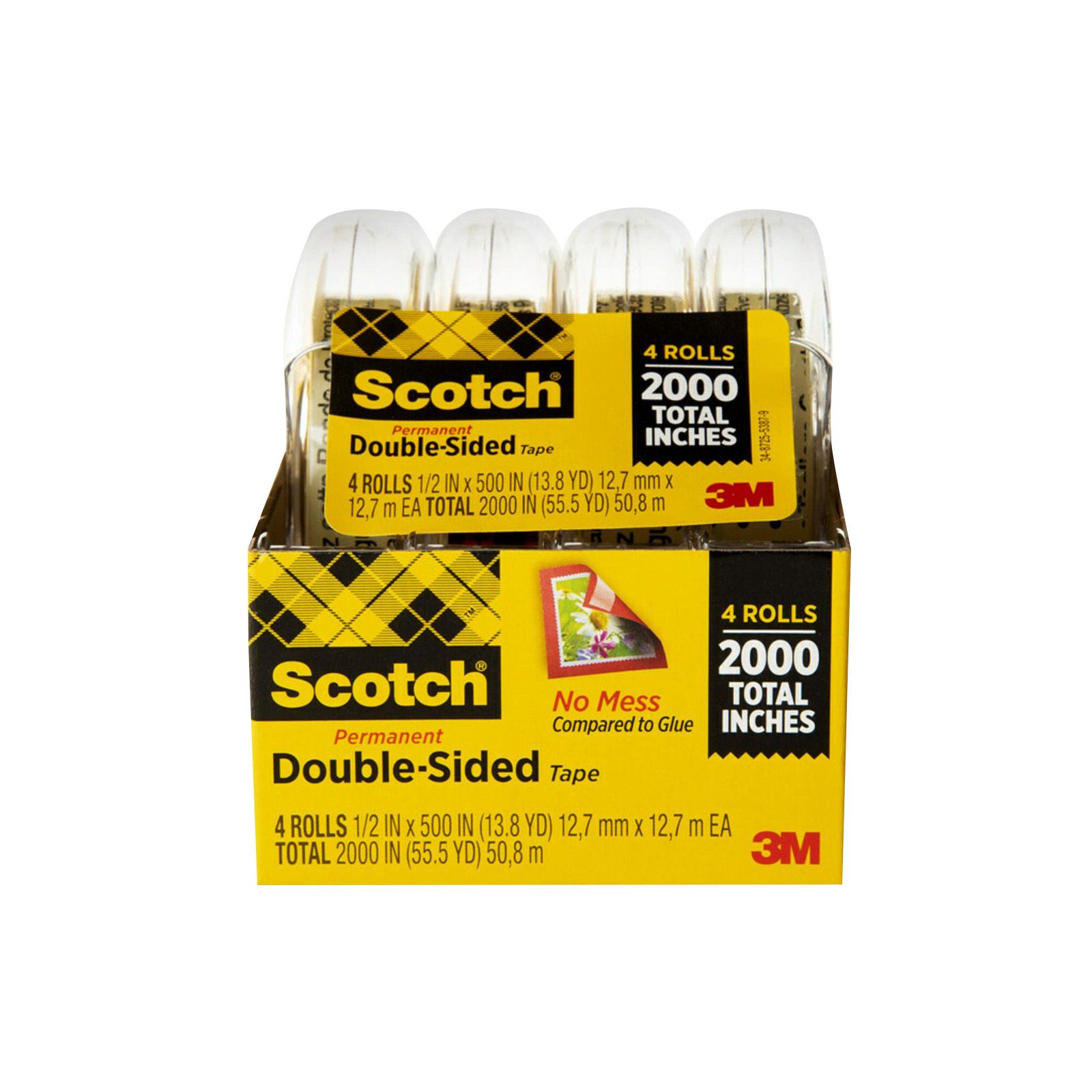 Scotch Double Sided Tape, Permanent - 2 rolls