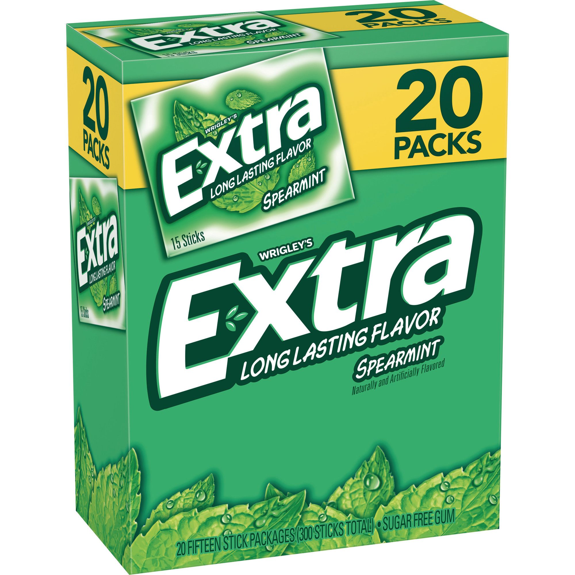 Wrigley S Extra Spearmint Gum 20 Pk 15 Ct Bjs Wholesale Club