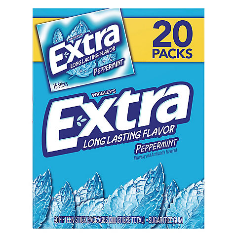 Extra Peppermint Sugar-Free Mint Chewing Gum, 20 pk.
