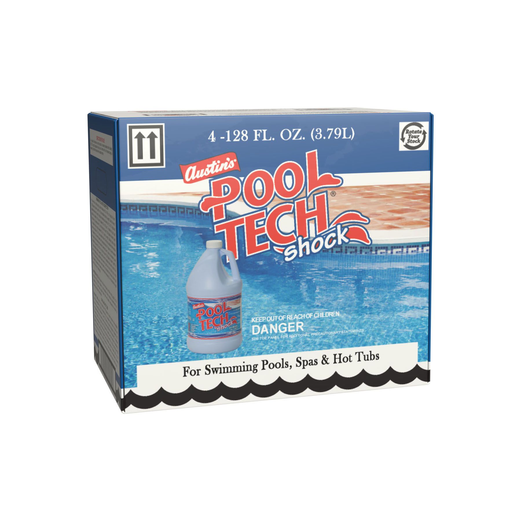 KIK Custom Liquid Pool Tech Shock - 128 fl oz (4 quart) - 4