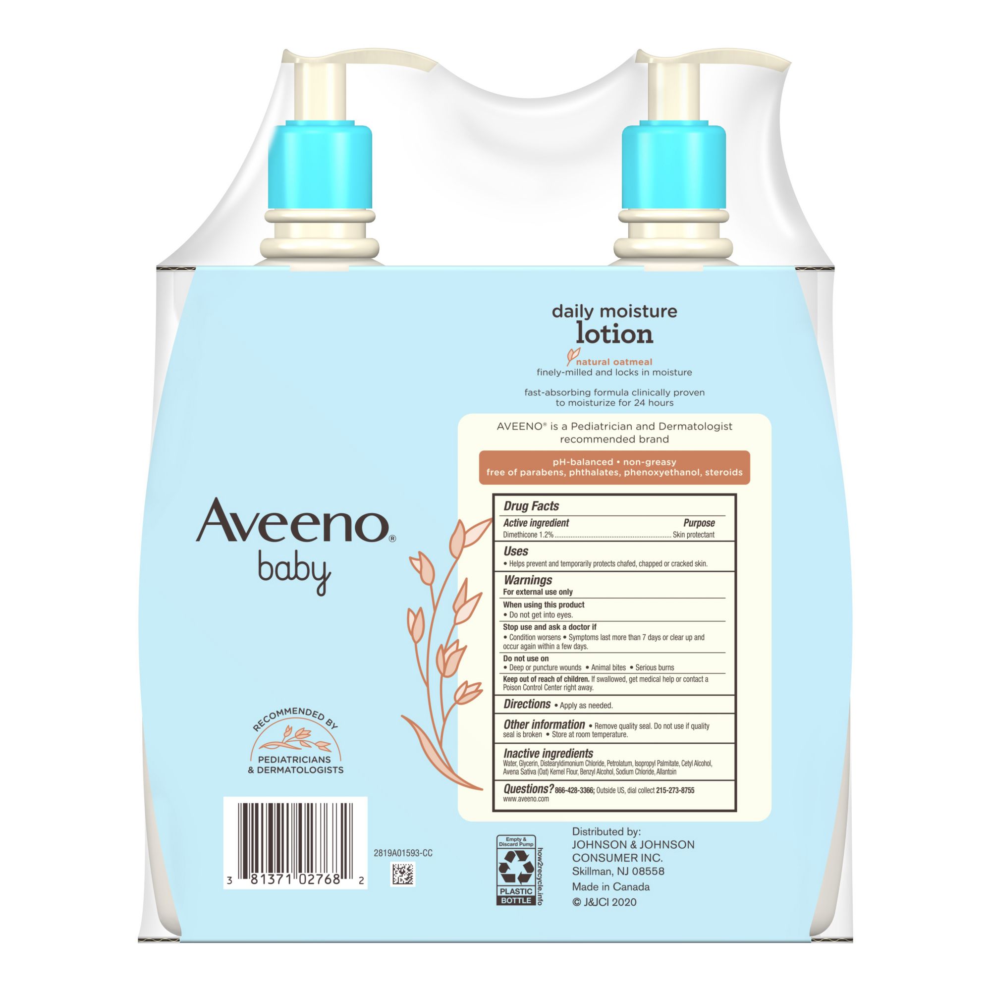 Aveeno Baby Fragrance Free Daily Moisture Lotion 8 oz
