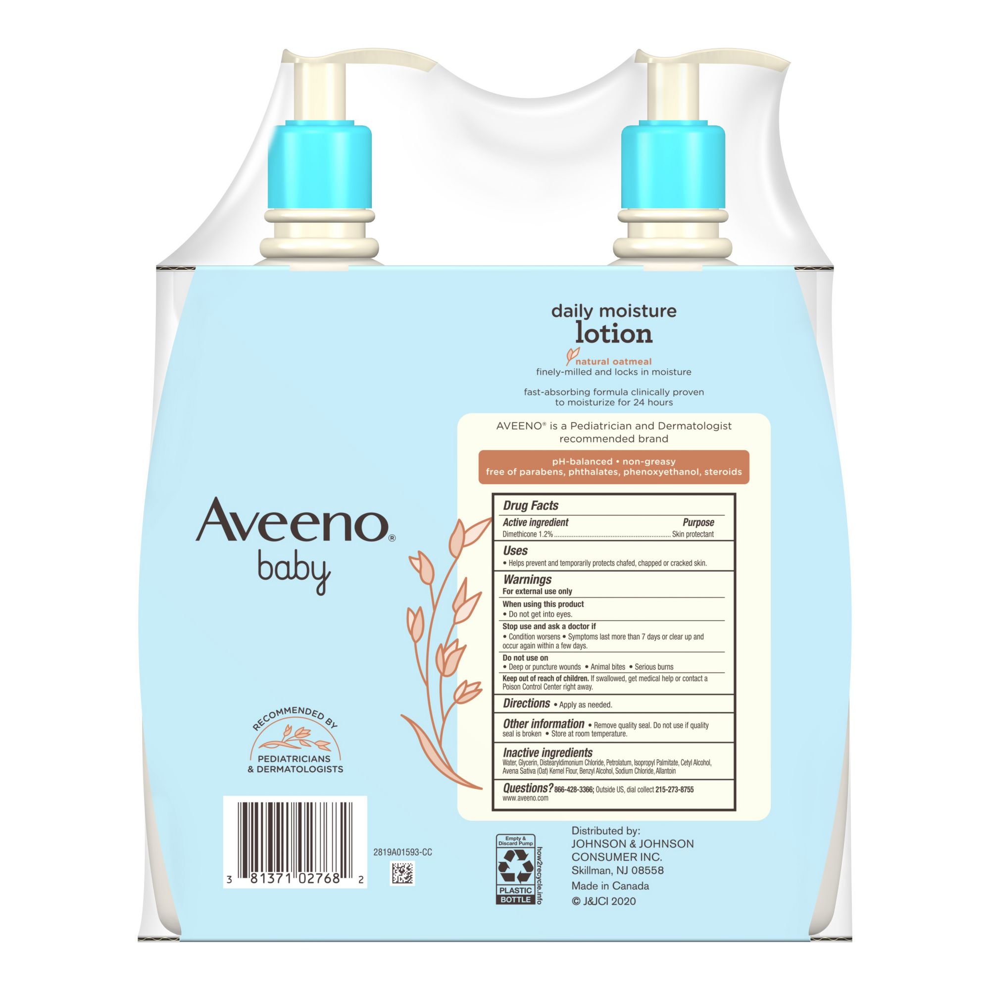 Aveeno Baby Daily Moisture Lotion for Delicate Skin with Natural Colloidal  Oatmeal Dimethicone Hypoallergenic Fragrance Phthalate ParabenFree 8 oz 1  Count