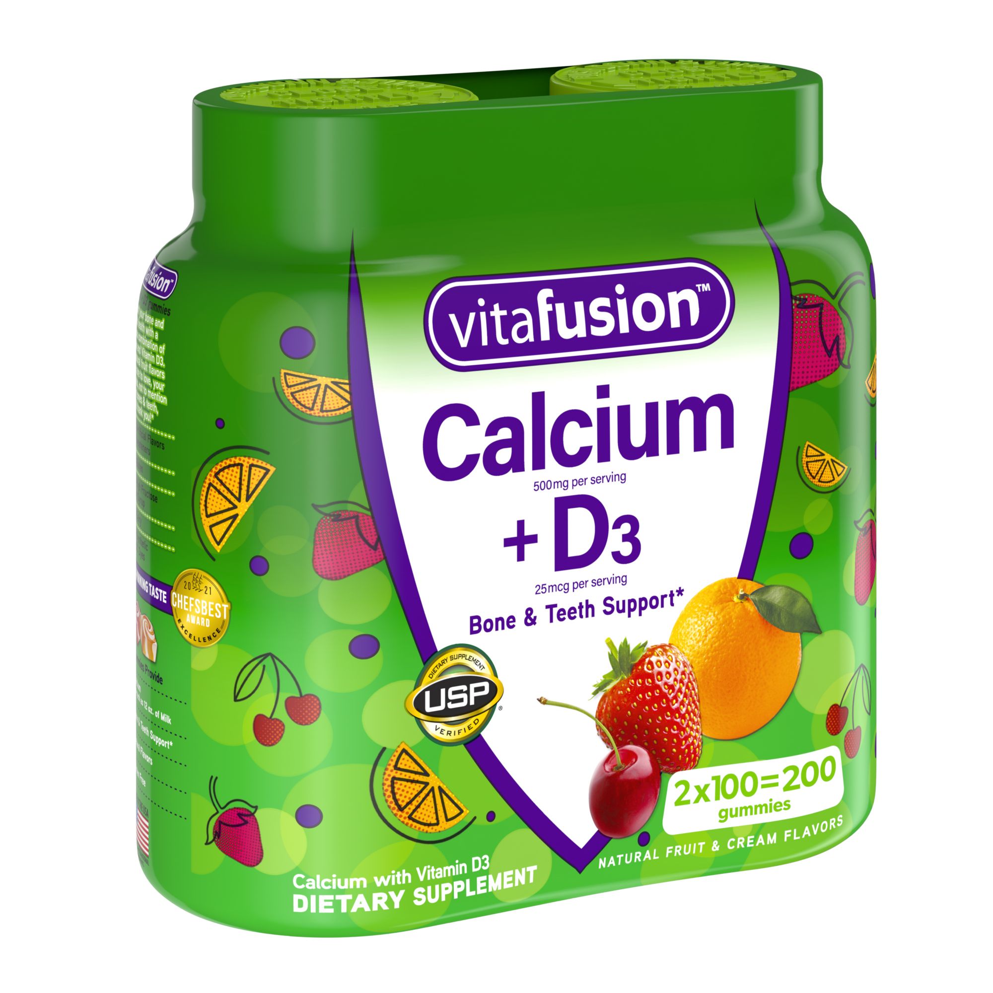 Vitafusion 500mg Calcium Gummy Vitamins For Adults, 2 Pk./100 Ct. - BJs ...