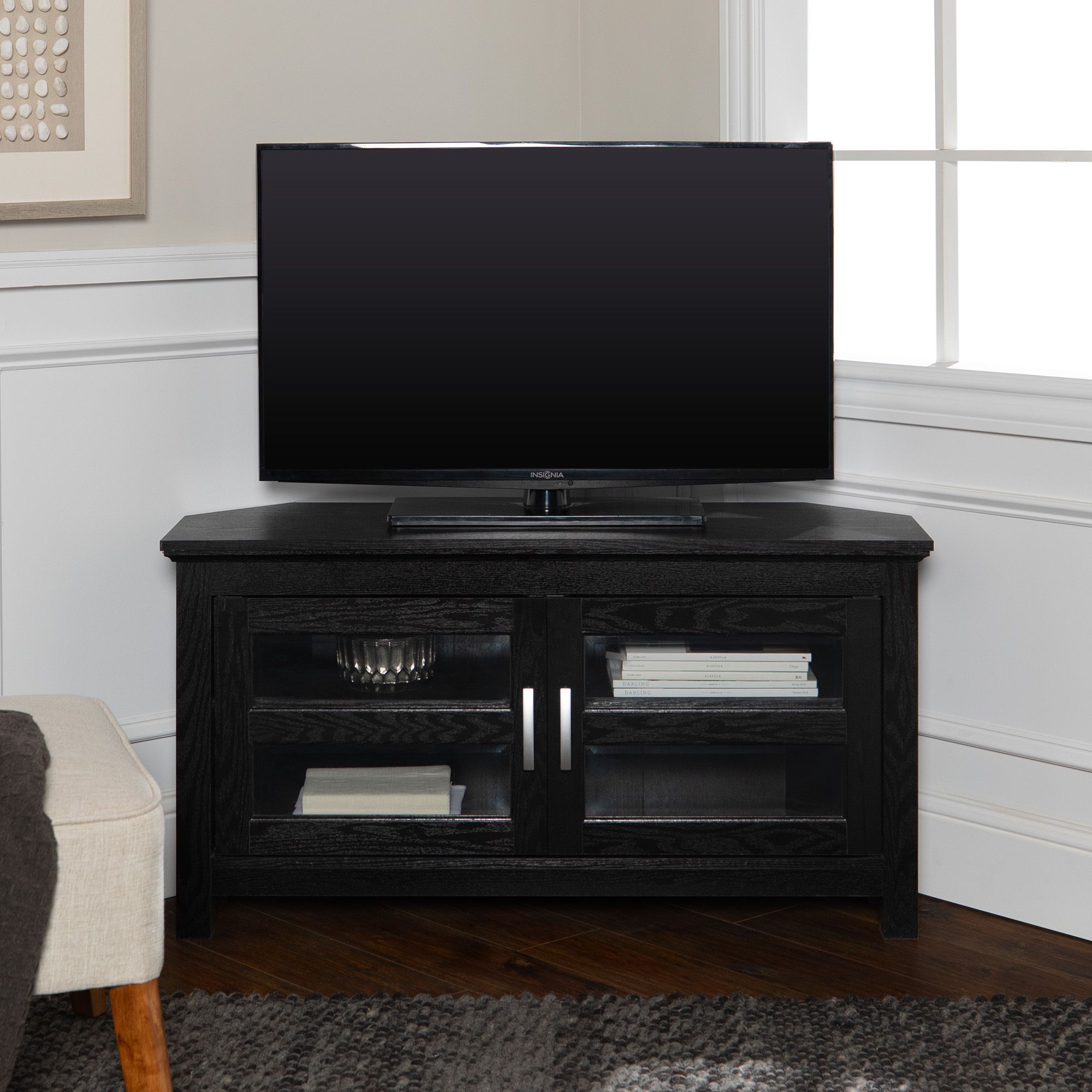 Black corner on sale entertainment center