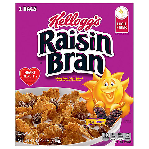 Kellogg's Raisin Bran Breakfast Cereal, 2 pk.
