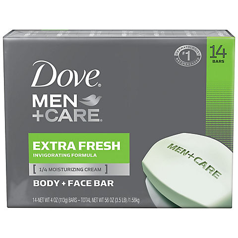 Dove Men +Care Extra Fresh Body and Face Bar, 14 ct./4 pk.