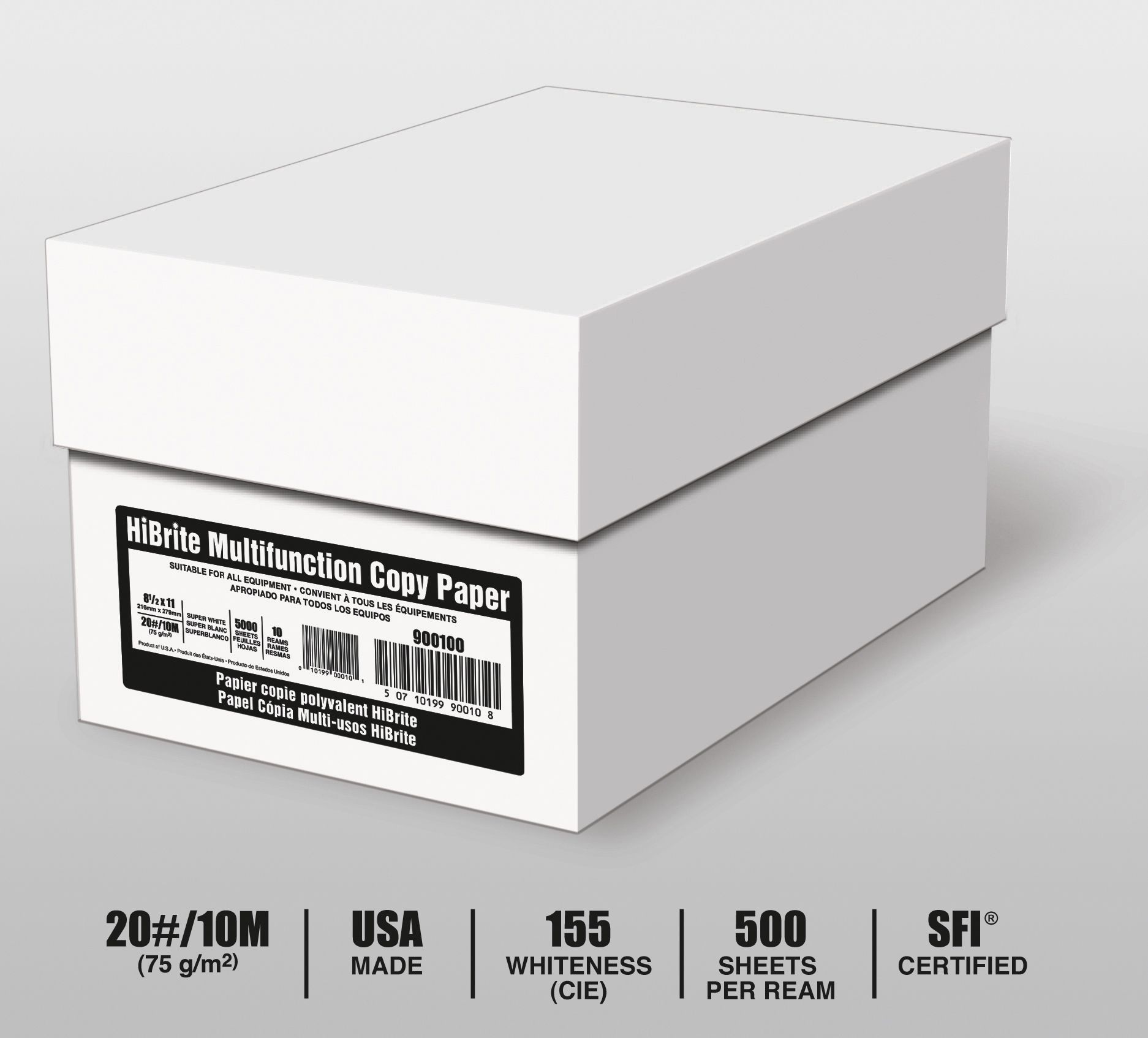 White Box Copy Paper - 92 Bright - 10 Ream (5,000 Sheets)