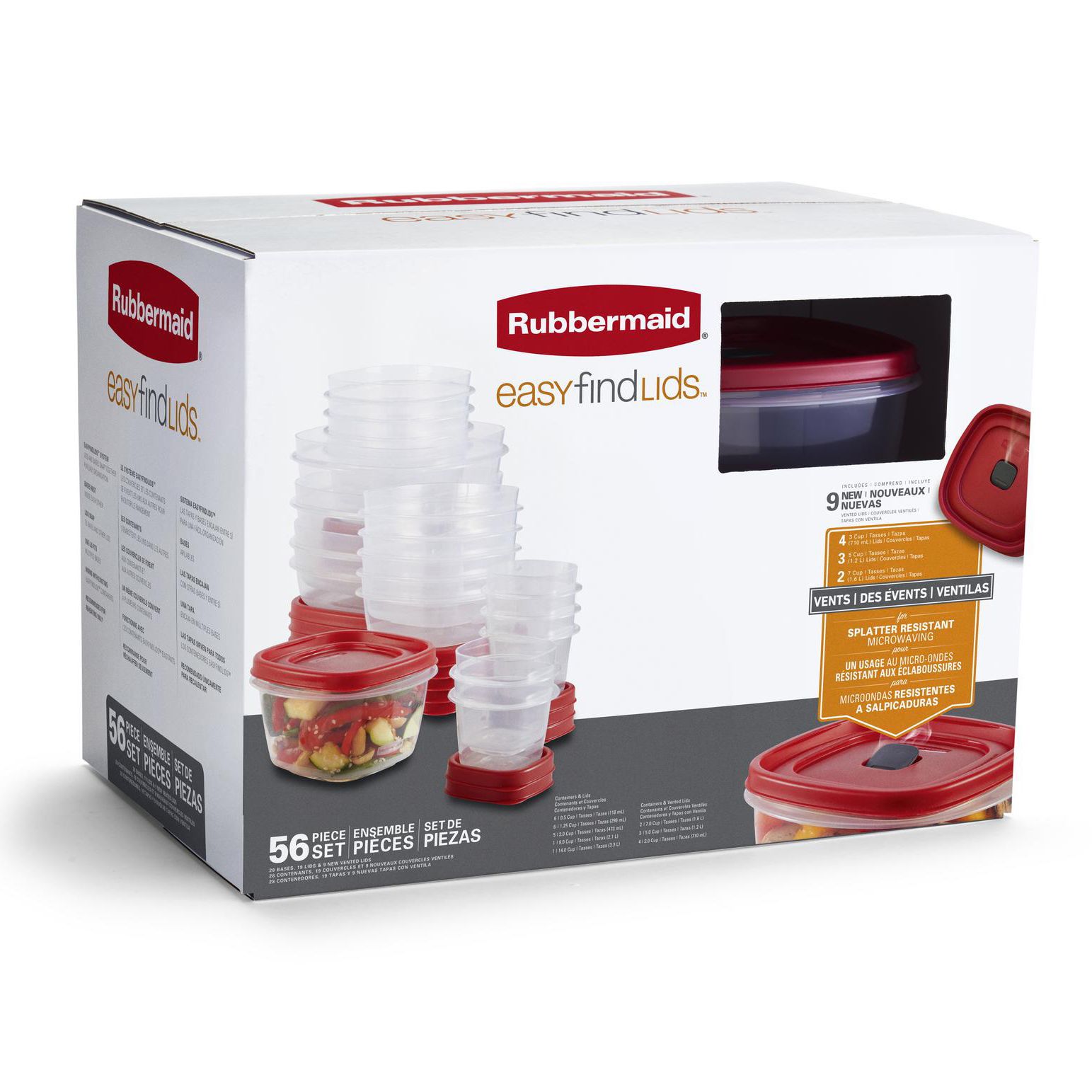 Rubbermaid Easy Find Lids 9-Cup Flex & Seal Food Storage Container (4-Pack)