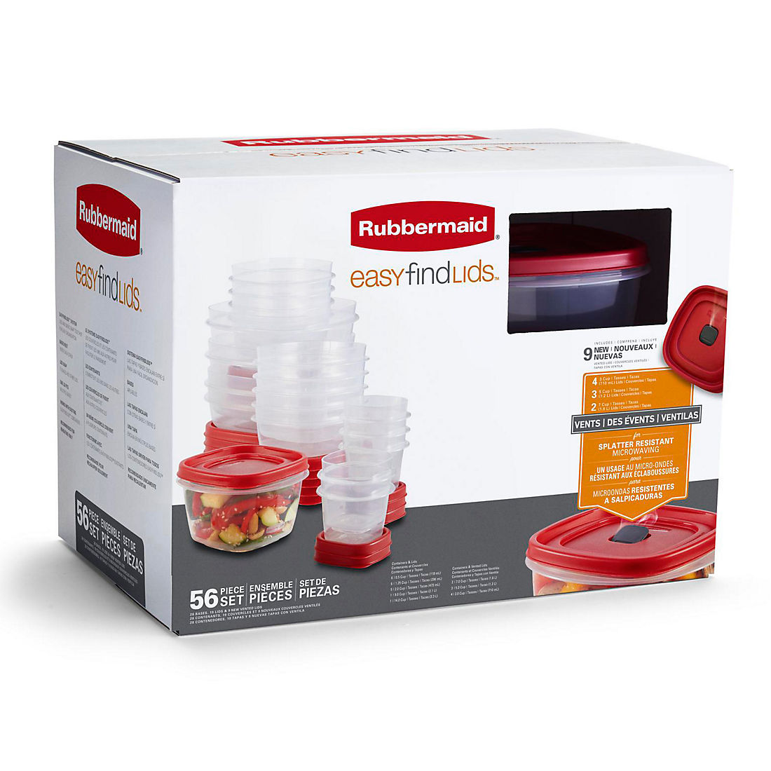 10 Rubbermaid Food Storage Containers With Easy Find Lids 1.25Cup Capacity 