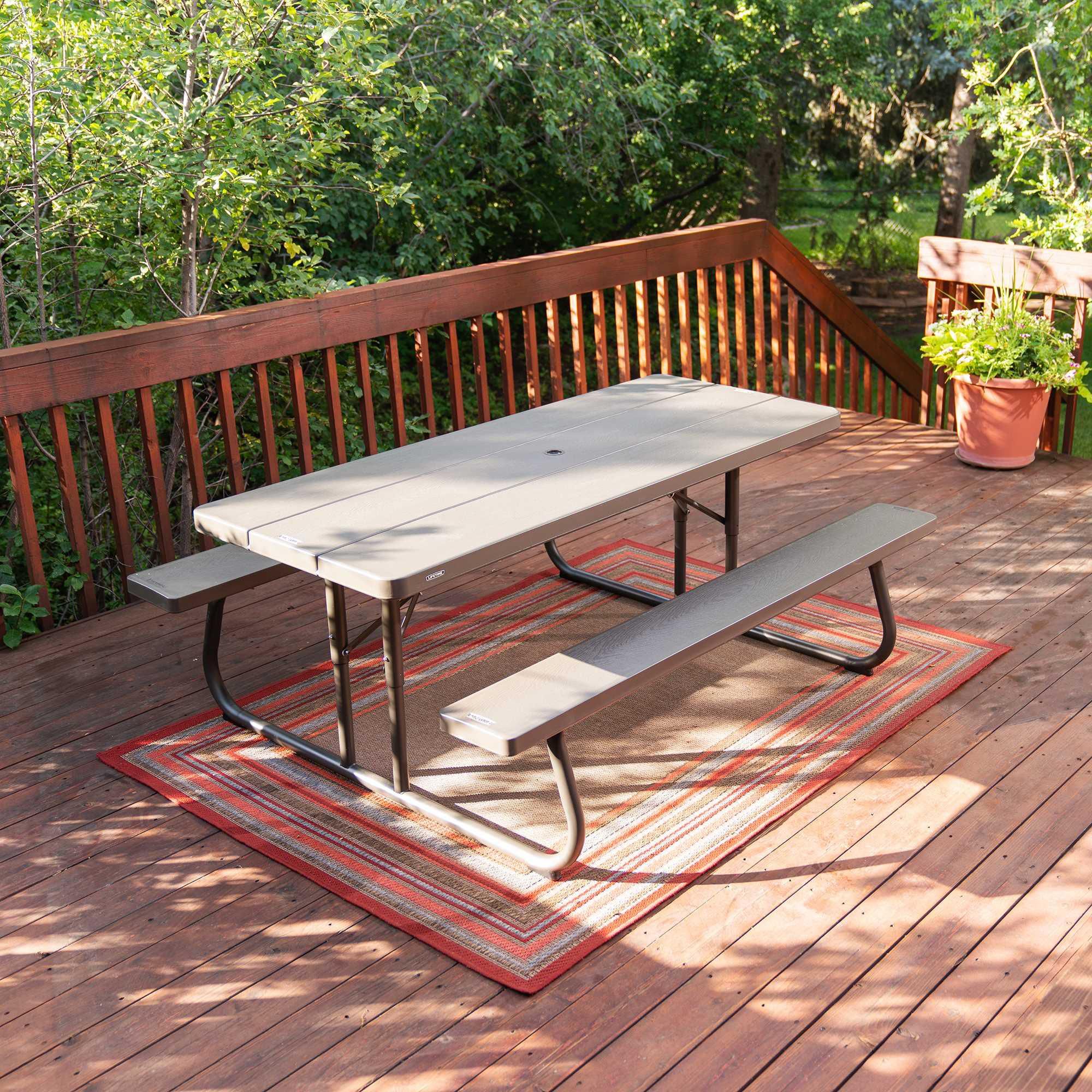 Lifetime 6 ft. Folding Picnic Table with Bench Seats