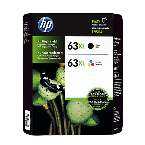 HP 63XL Black/Color Combo Ink Cartridges, 2 pk.