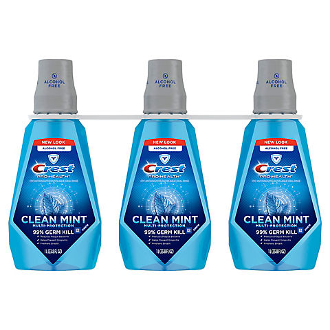 Crest Pro-Health Multi-Protection Clean Mint Mouthwash, 3 pk./1L