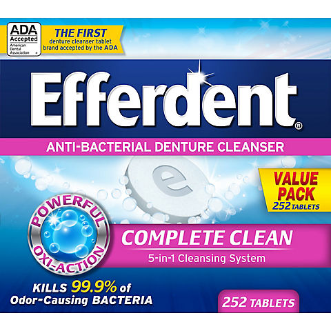 Efferdent Anti-Bacterial Denture Cleanser Tablets, 252 ct.