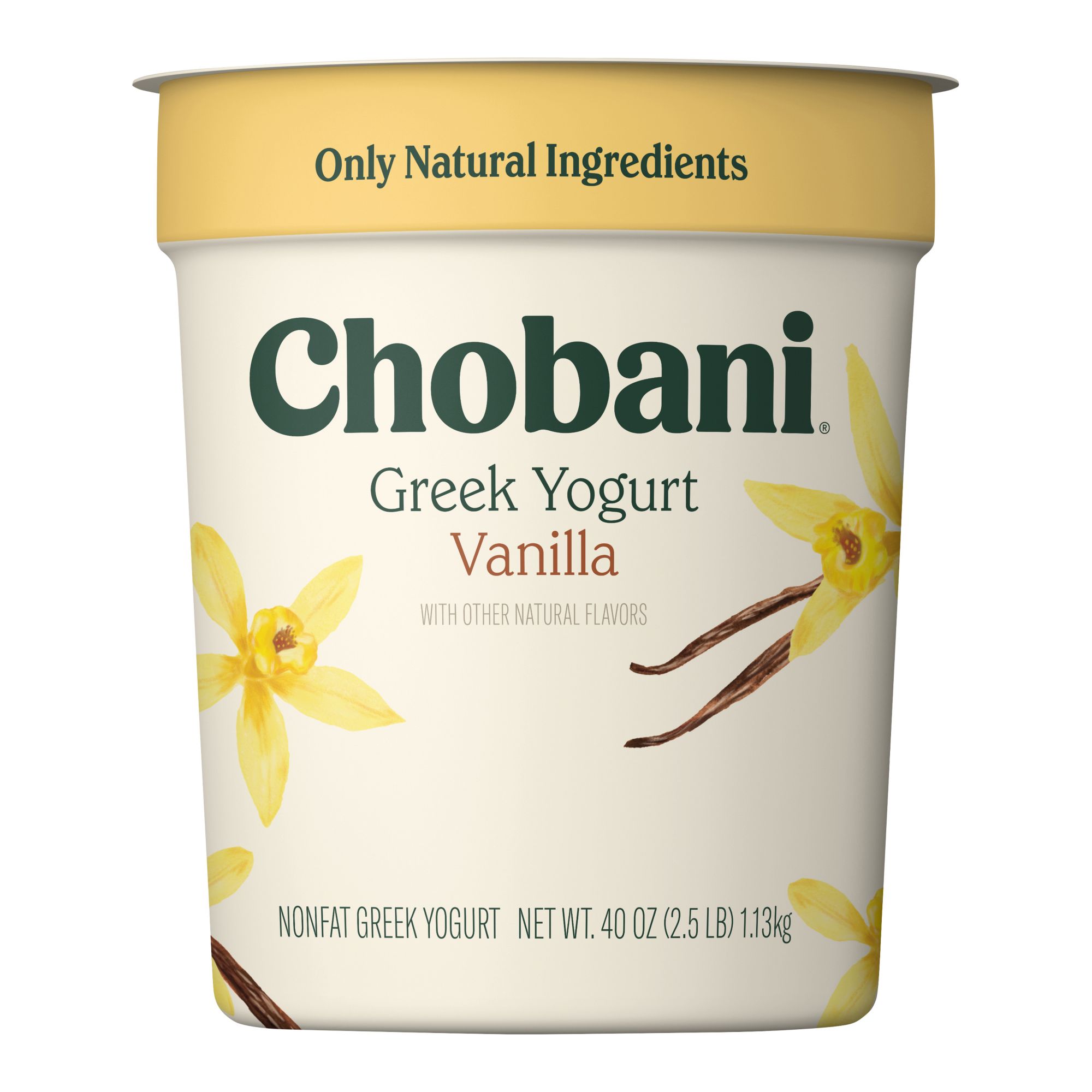 Chobani Plain Non Fat Yogurt 5.3oz (Pack of 12)