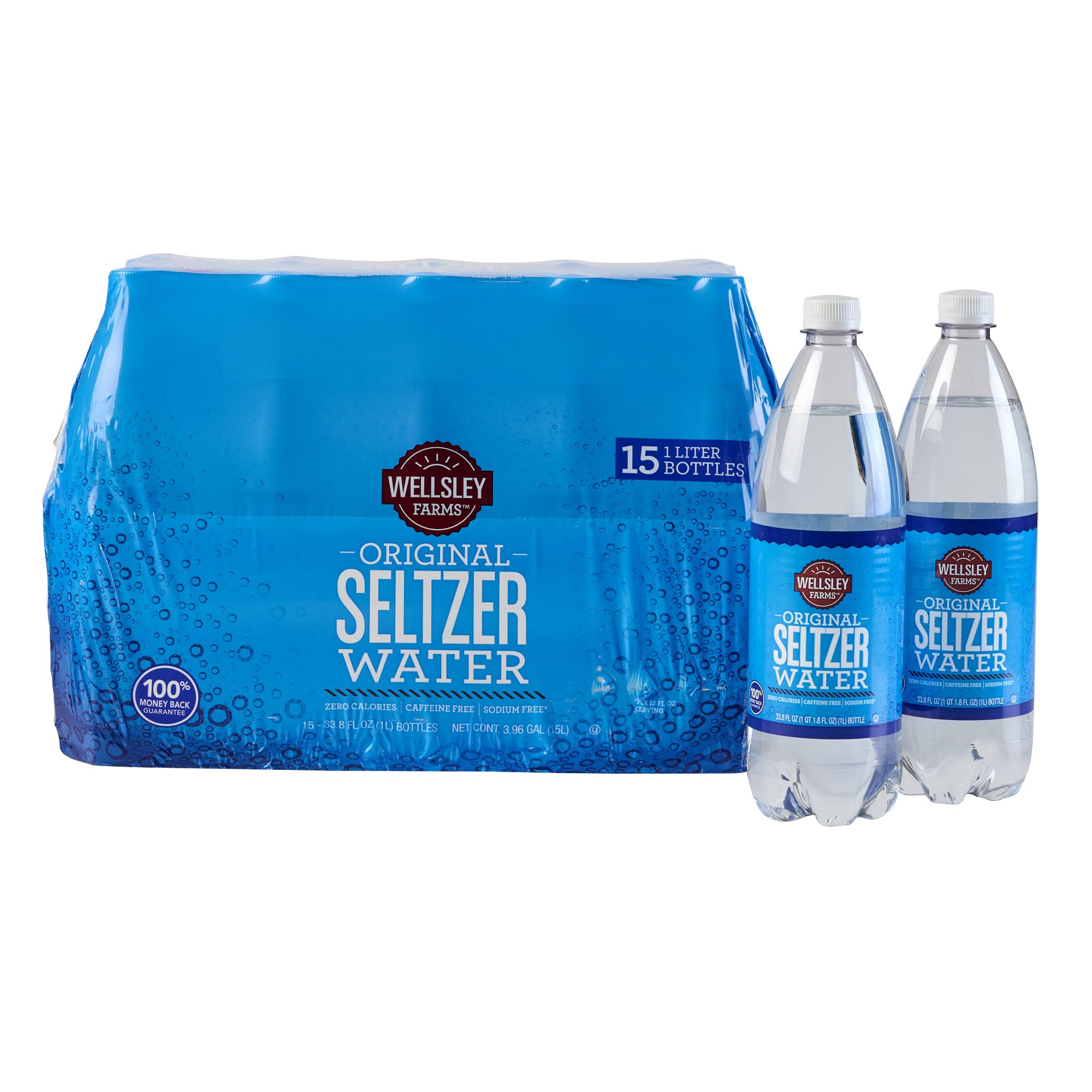 Great Value Low Sodium Club Soda Sparkling Water, 33.8 Fl Oz, 1