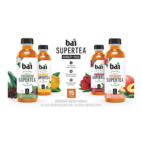 Bai Supertea Variety Club Pack Antioxidant Infused Tea, 15 ct./18 oz.