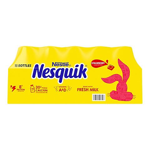 Nesquik Strawberry Flavored Lowfat Milk Ready To Drink, 15 ct./8 oz.
