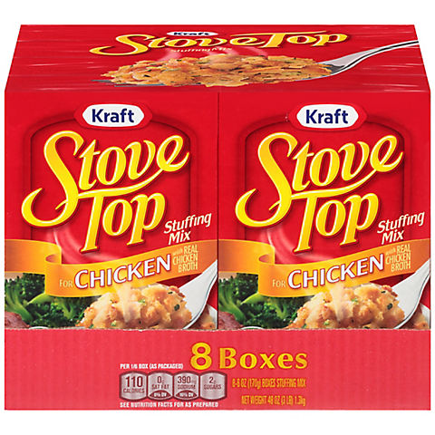 Kraft Stove Top Stuffing Mix for Chicken with Real Chicken Broth, 8 pk./6 oz.