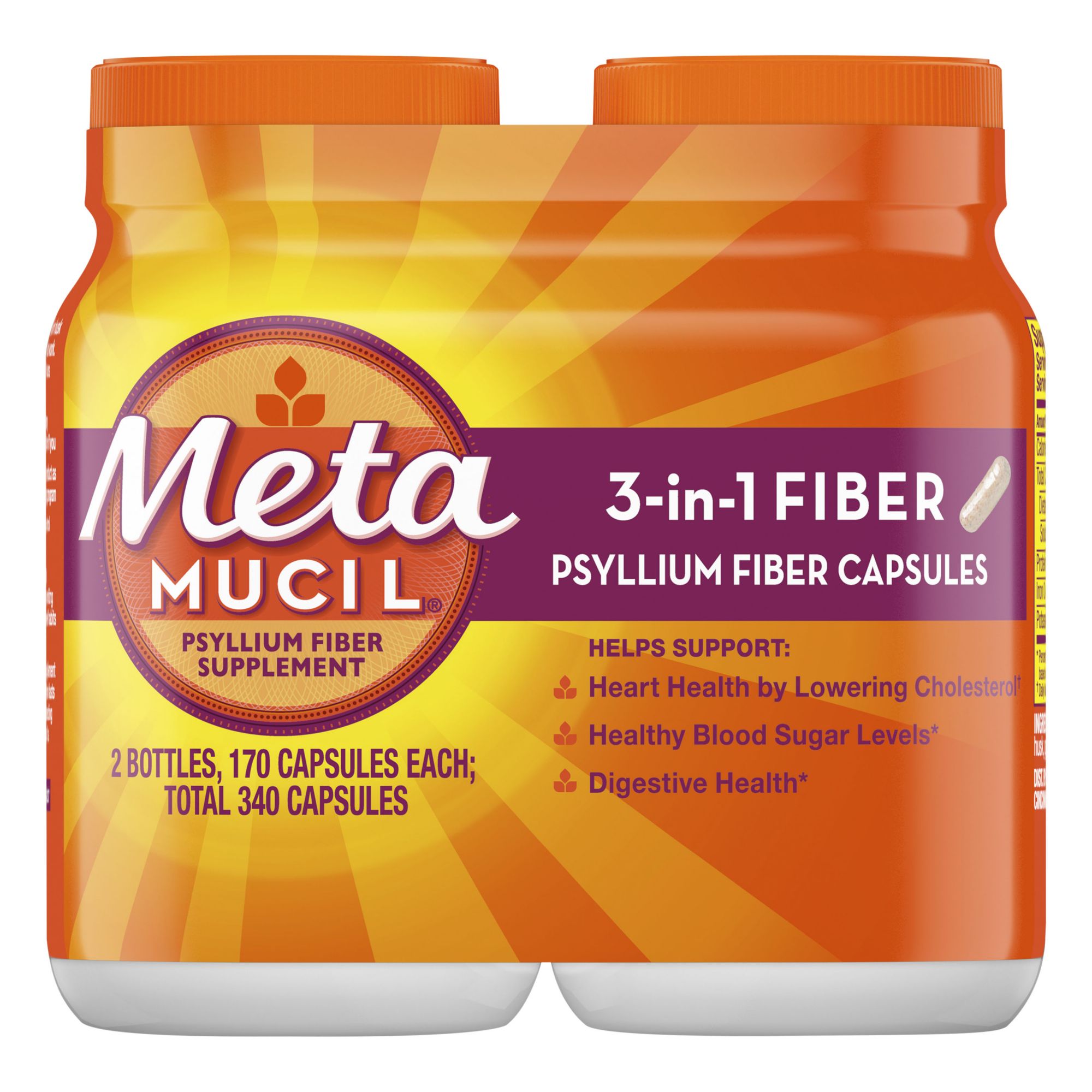 Metamucil Fiber Supplement, Capsules - 160 count