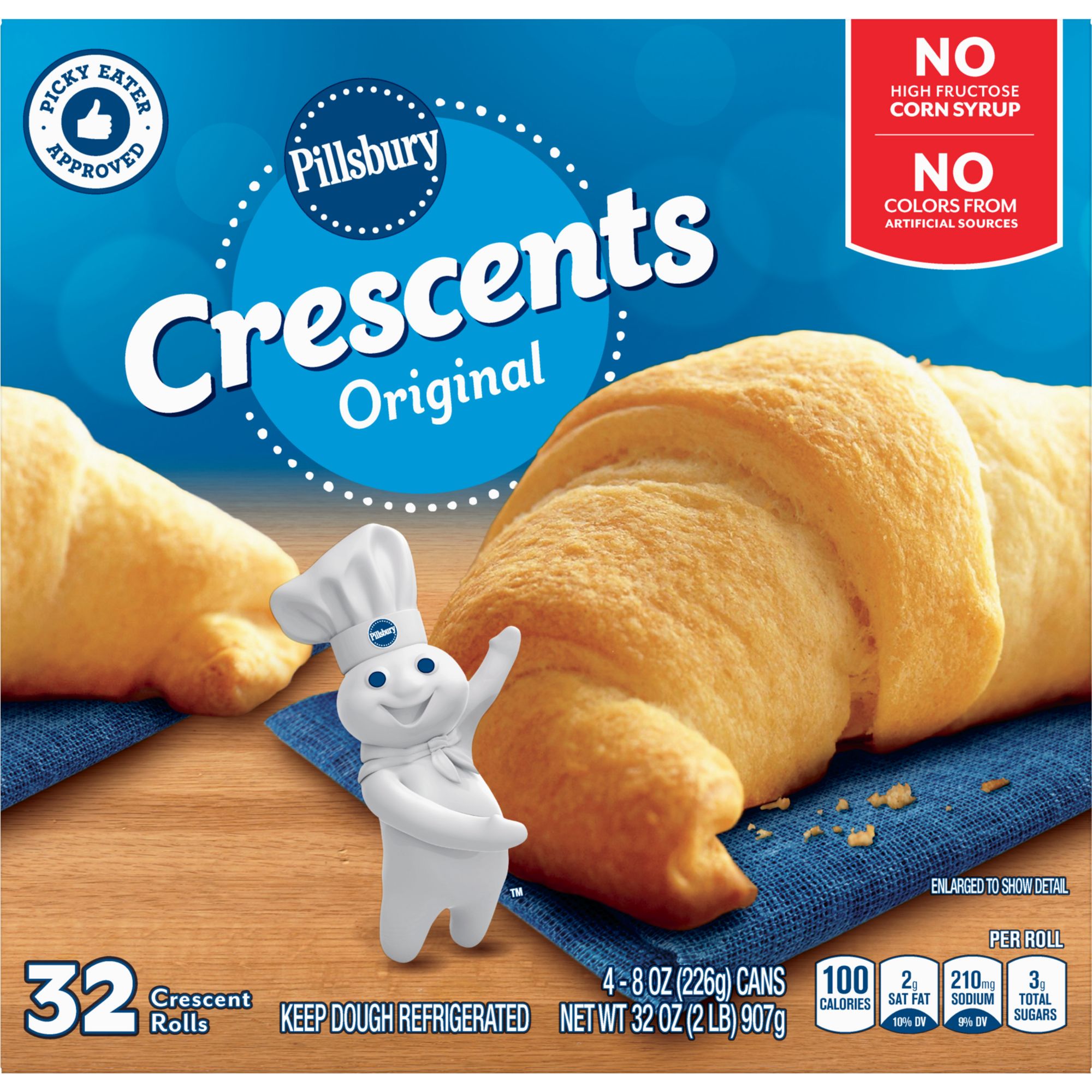 .com: Pillsbury Crescent Rolls, Original Refrigerated Canned Pastry  Dough, 4 Rolls, 4 oz : Grocery & Gourmet Food