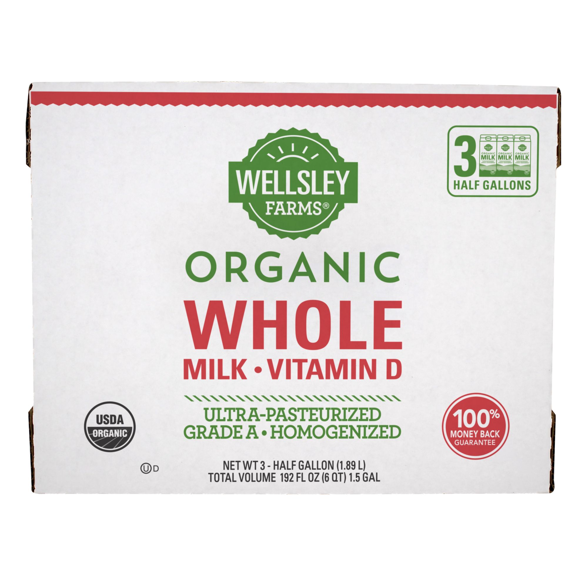 Great Value Whole Vitamin D Milk, Half Gallon, 64 fl oz