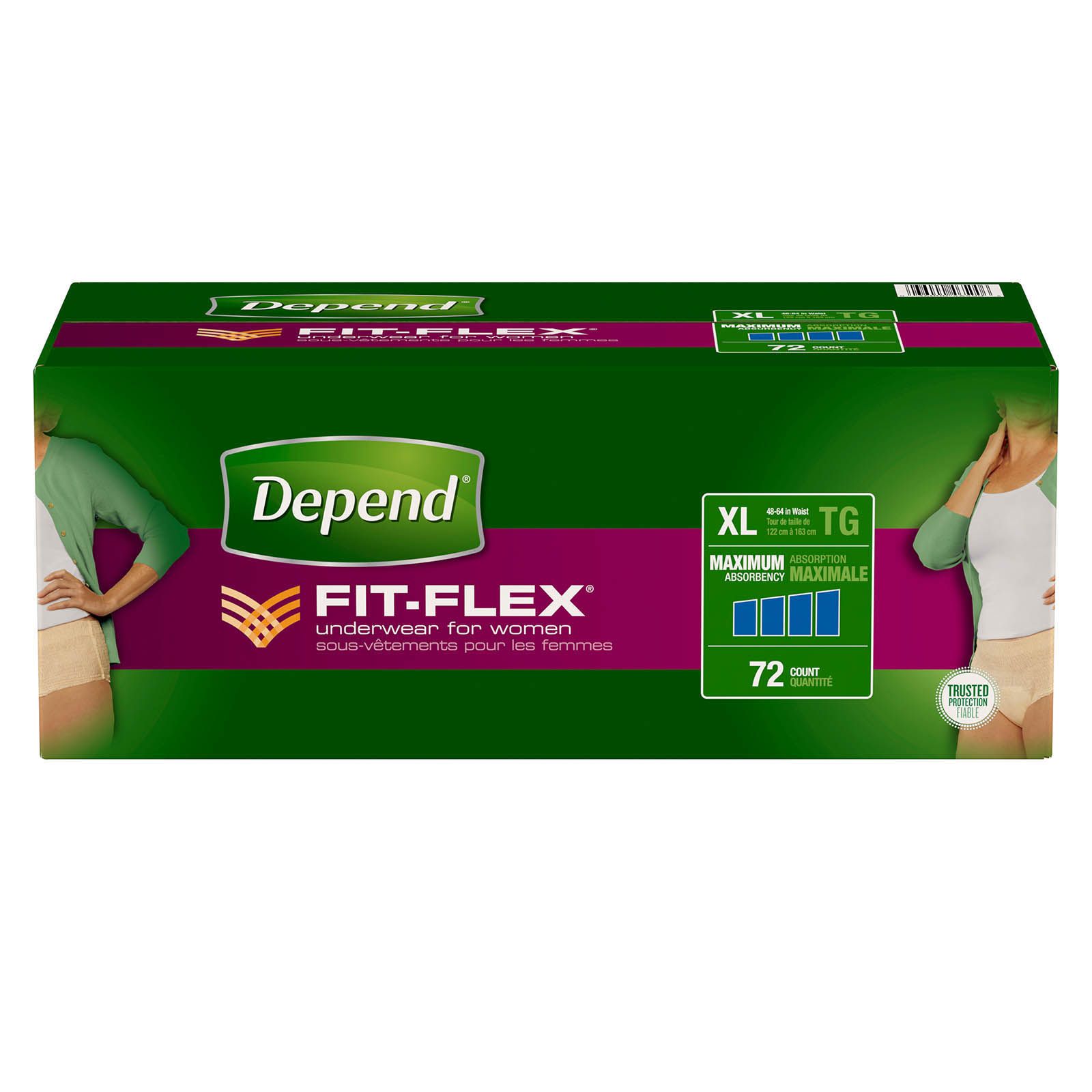 Depend Fit-Flex Adult Incontinence Underwear for Women, Disposable, Maximum  Absorbency, XX-Large, Blush, 22 Count 