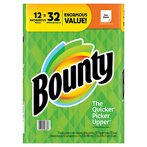 Bounty Enormous Roll Paper Towels, 12 pk. - White