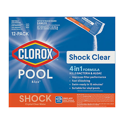 Clorox Pool & Spa Shock Plus, 12 pk./1 lb.