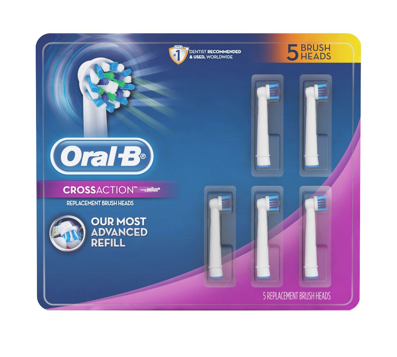 oral b crossaction replacement electric toothbrush heads 4 pack