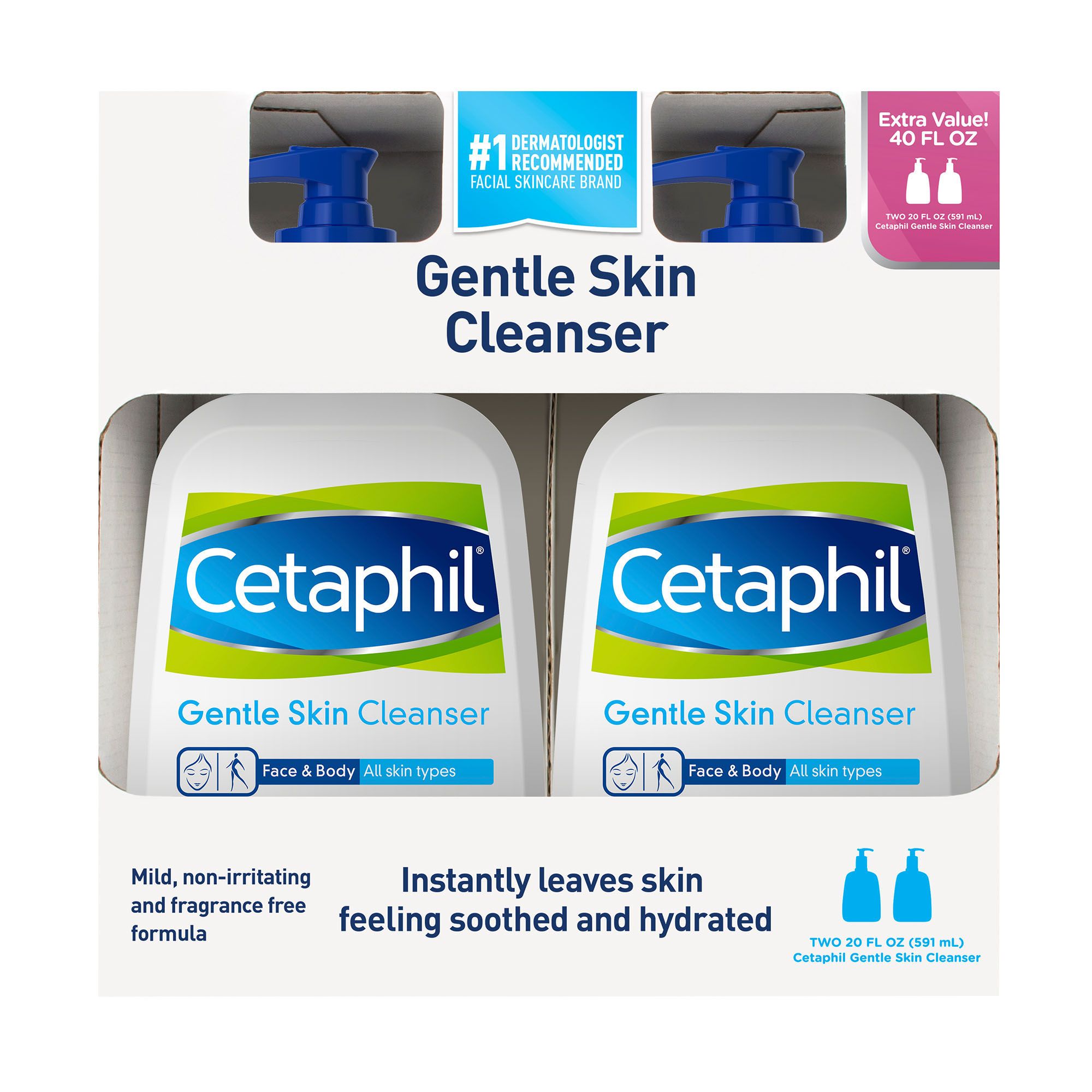 Cetaphil Gentle Skin Cleanser, 2 pk./20 fl. oz.