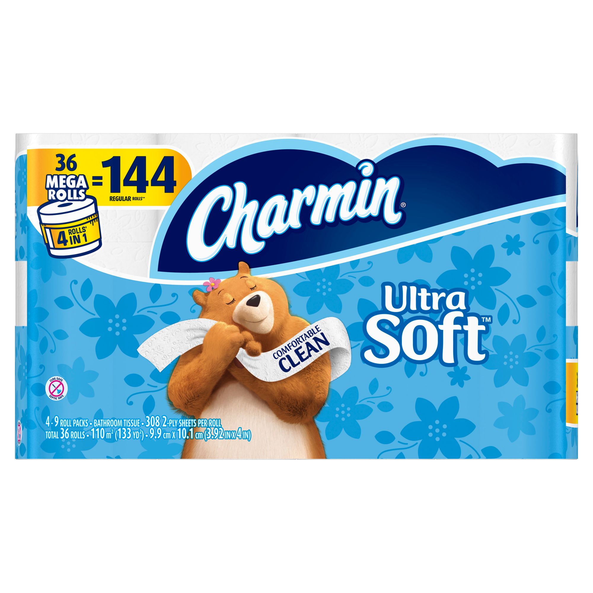 Charmin Ultra Soft Mega Roll 308-Sheet 2-Ply Toilet Paper, 36 pk. - BJs  Wholesale Club