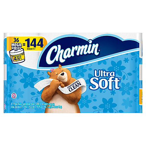 Charmin Ultra Soft Mega Roll 308-Sheet 2-Ply Toilet Paper, 36 pk.