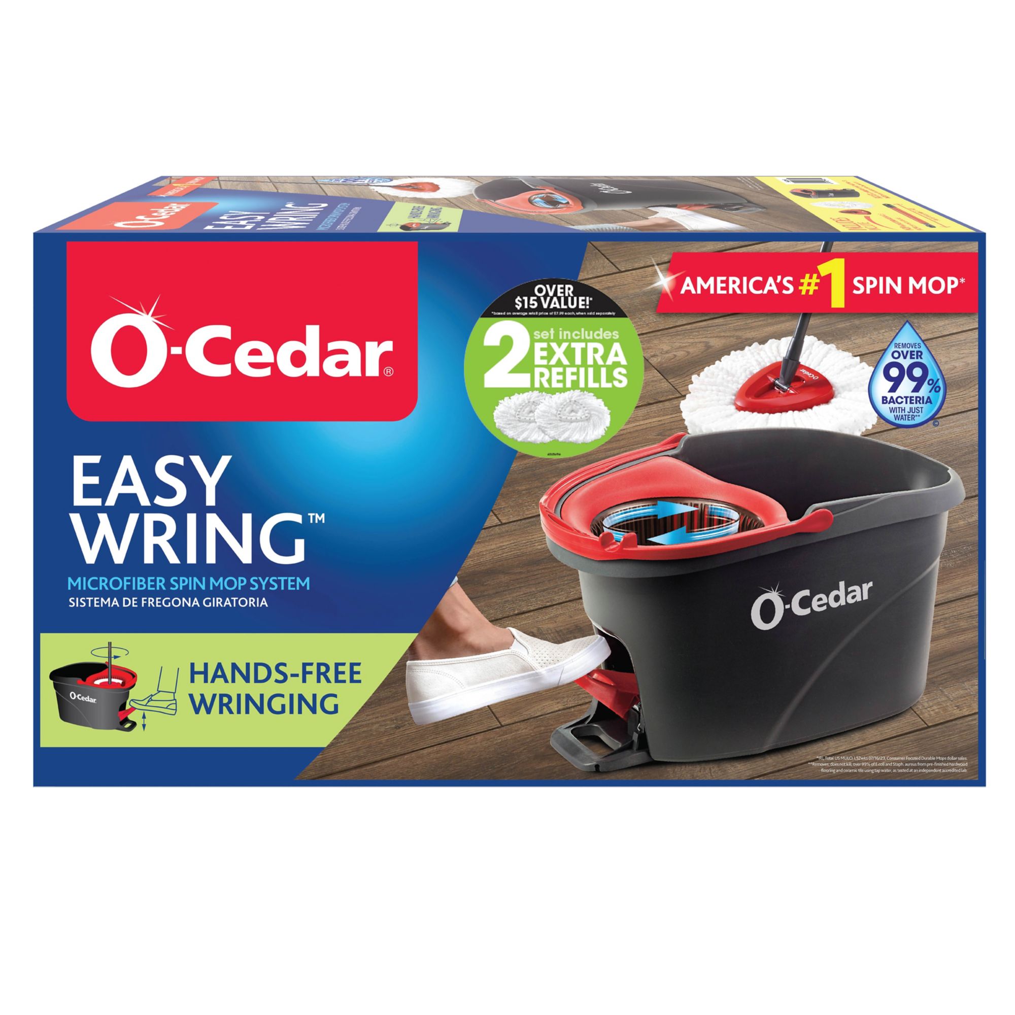 O-Cedar EasyWring Microfiber Spin Mop and Bucket Floor Cleaning System