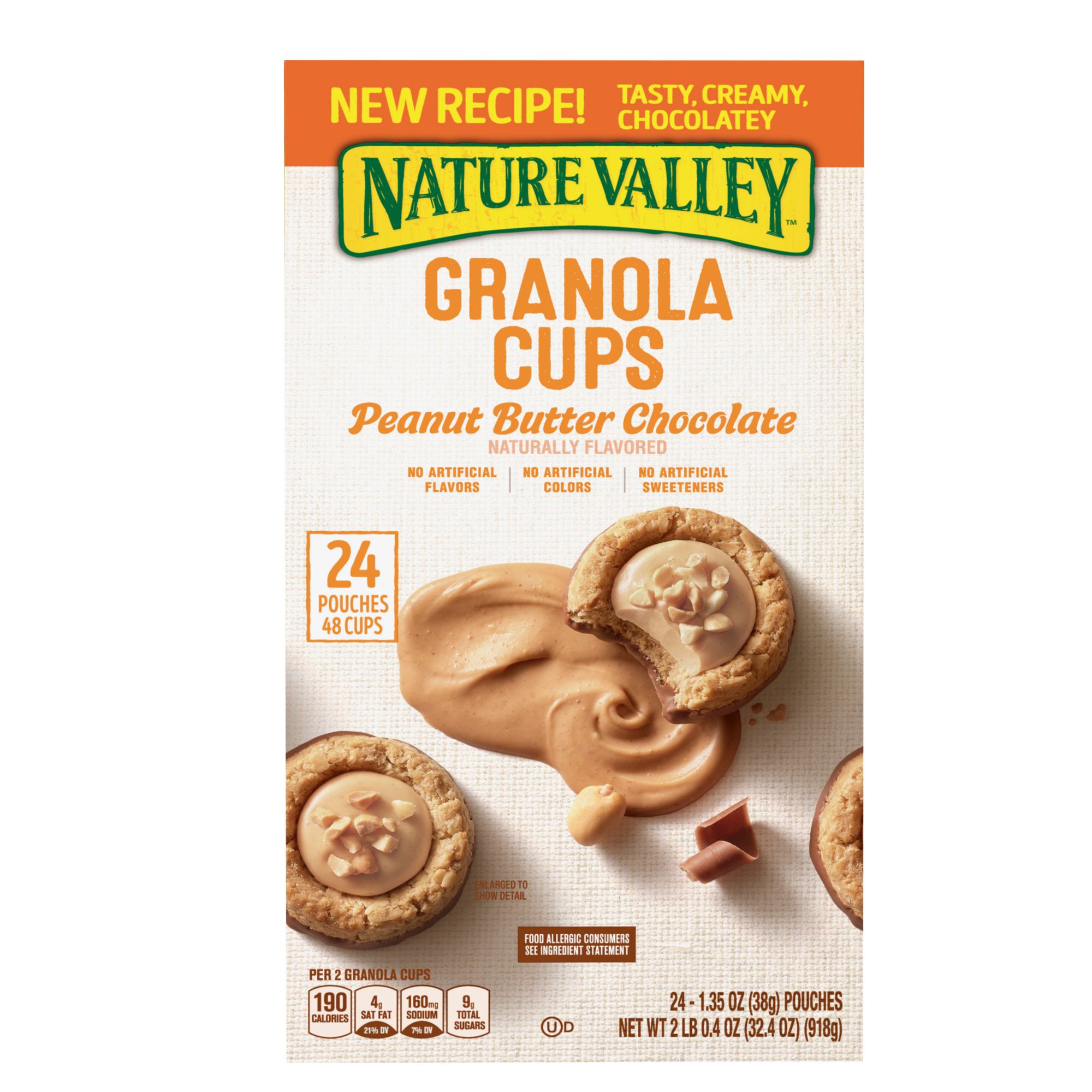 butik bomuld Romantik Nature Valley Peanut Butter Chocolate Granola Cups, 24 ct. - BJs WholeSale  Club