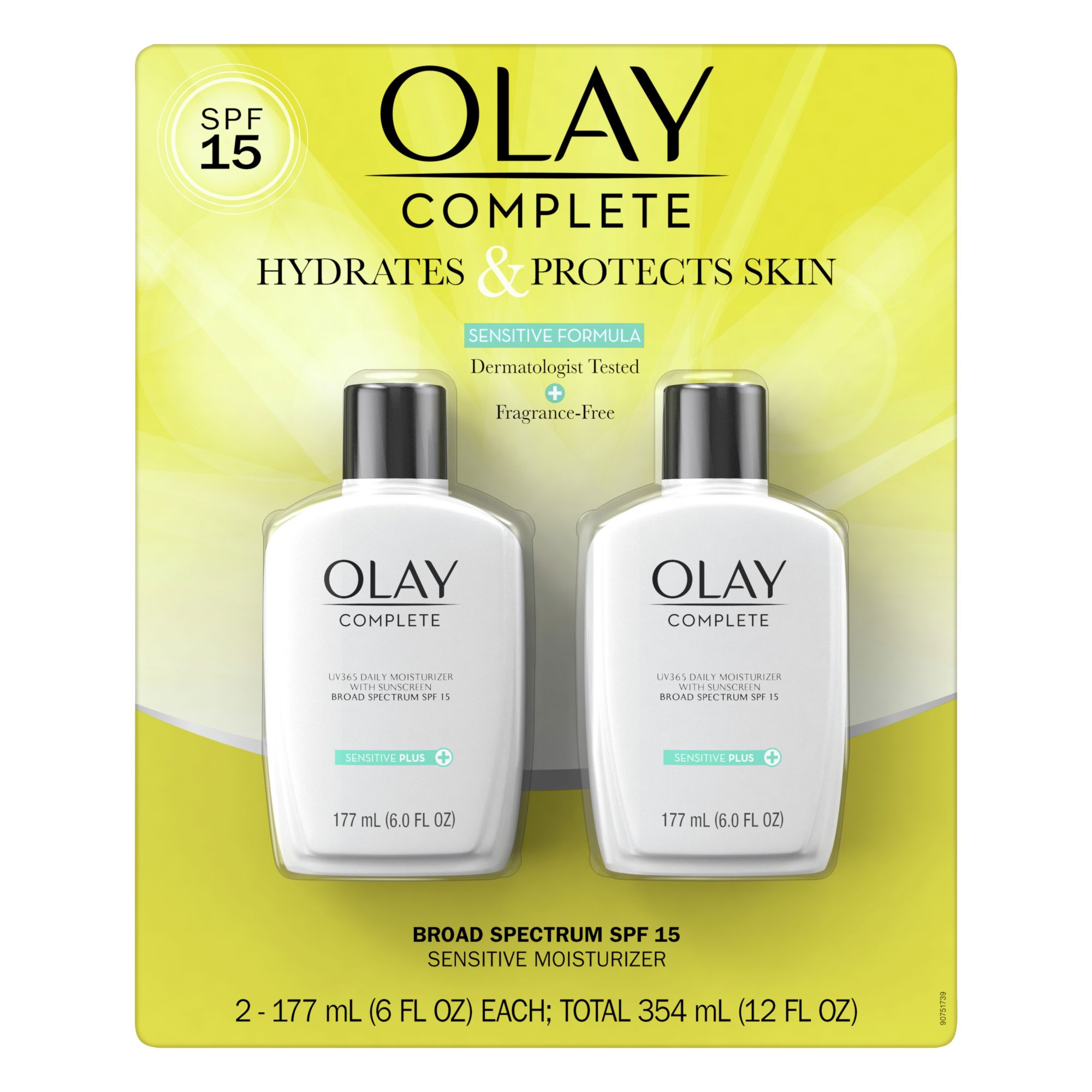 Olay Complete Daily Moisturizer with Sunscreen SPF 15, Sensitive  Fragrance-Free