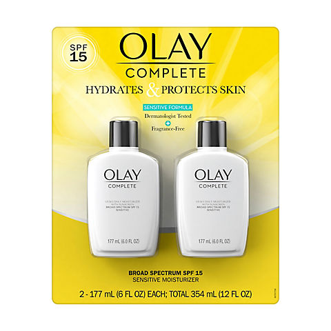 Olay Complete Sensitive Plus Face Moisturizer with SPF 15, 2 pk./6.0 oz.