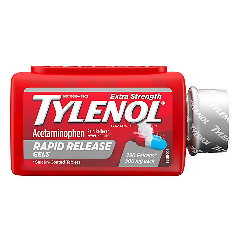 Tylenol Rapid Release Gels, Fever Reducer and Pain Reliever, 500 mg, 290 ct.