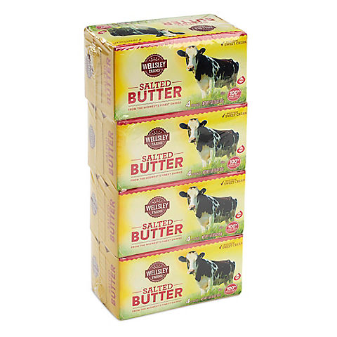 Wellsley Farms Salted Butter Quarters, 4 ct./1 lb.