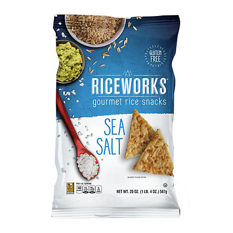 Riceworks Sea Salt Gourmet Rice Snacks, 20 oz.