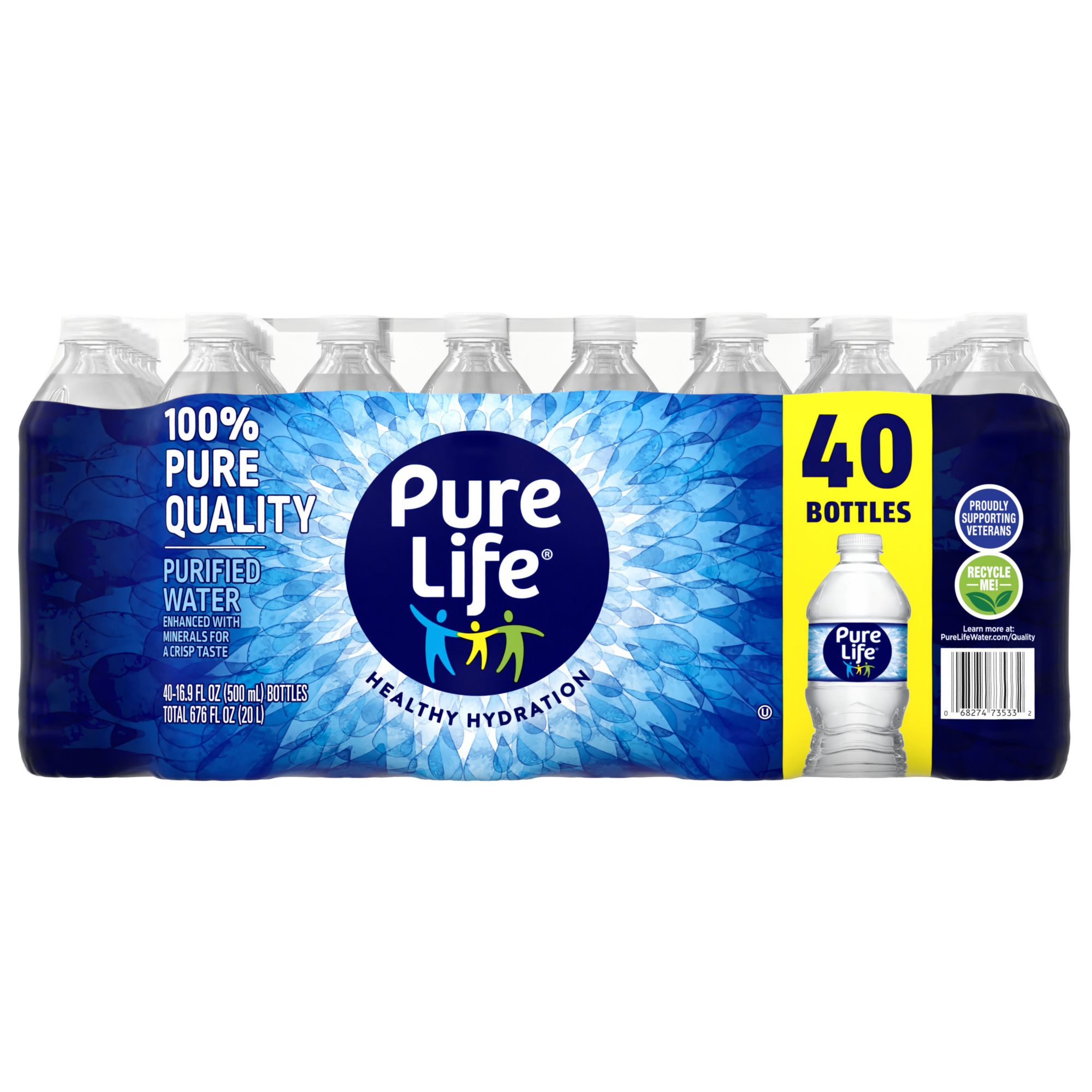 Pure Life Purified Water, 8 Fl Oz, Plastic Bottled Water (12 Pack