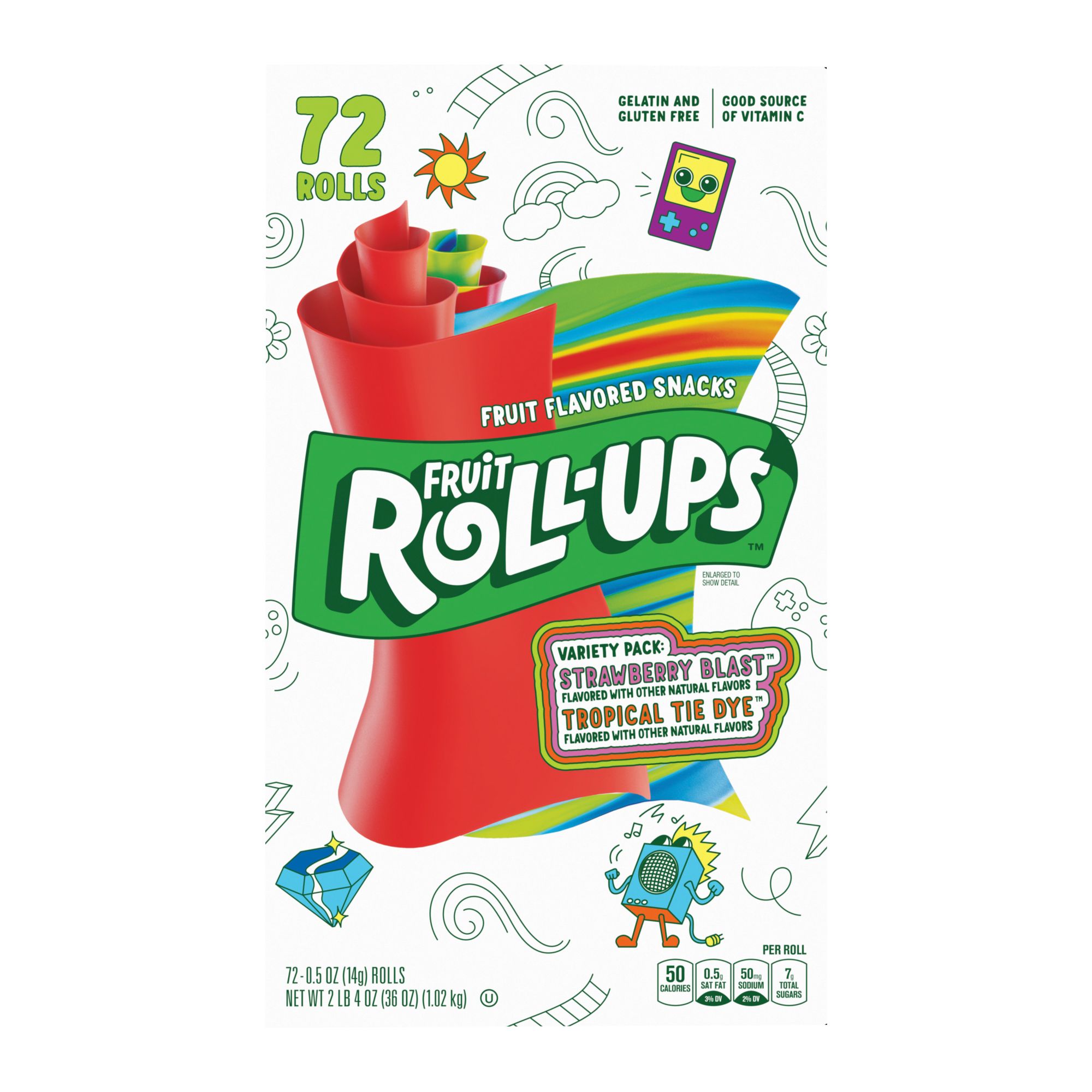 Fruit Roll-Ups - Fruit Flavored Snacks - Blastin' Berry Hot Colors