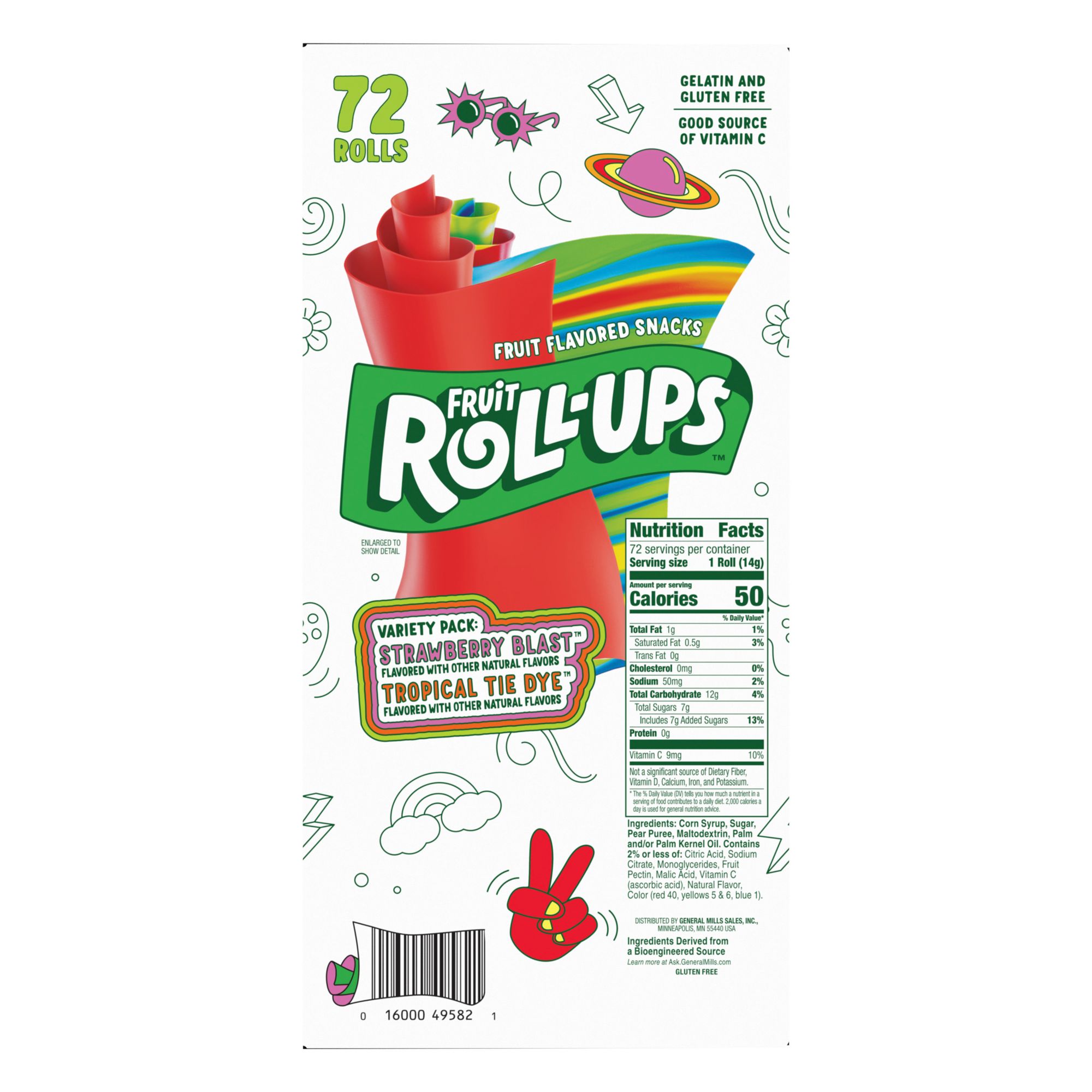 Fruit Roll-Ups Variety Pack .5 oz., 72 ct. (pack of 3) A1